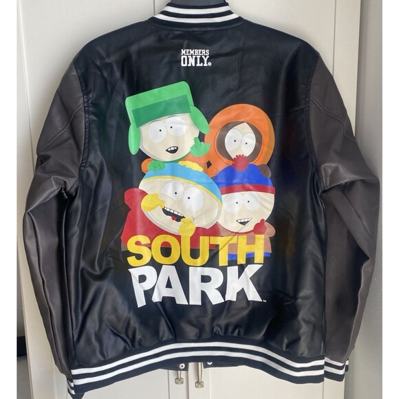 South Park x Members Only Black Bomber Varsity Jacket Size Large NWT - Picture 6 of 12